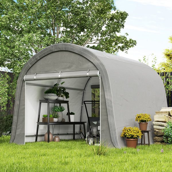 Sturdy and waterproof garden shed, light grey