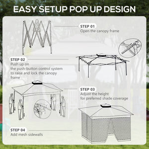 11 x 11 folding shelter with soft roof and carry bag, grey