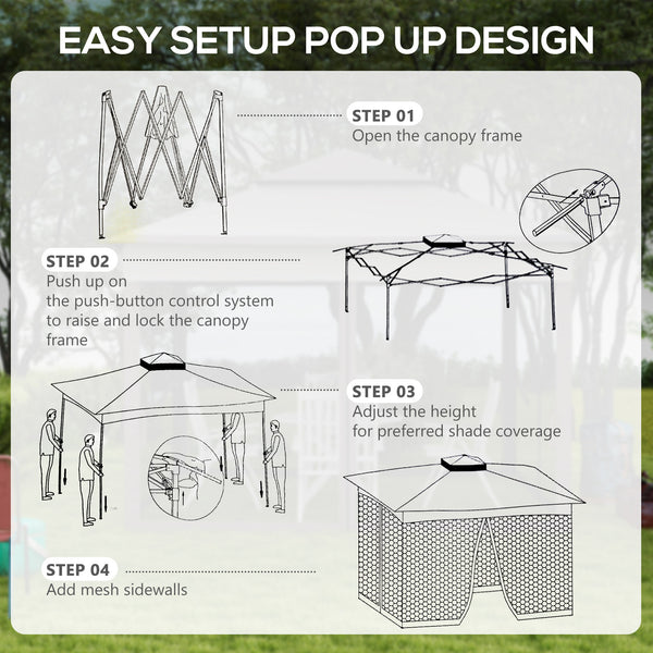 11 x 11 folding shelter with soft roof and carry bag, grey