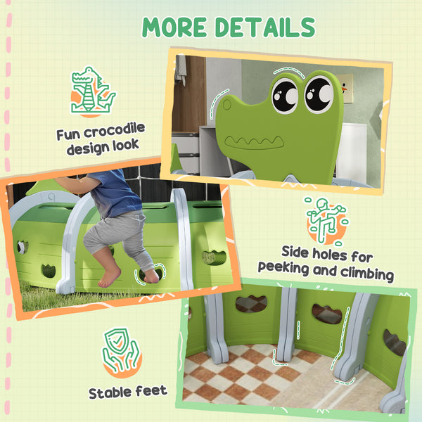 Tunnel Crocodile pour enfants de 3 à 6 ans, vert