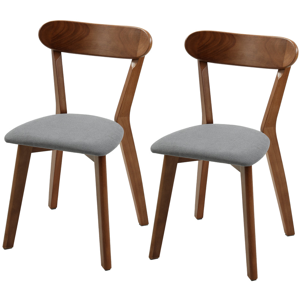 Chaises de salle à manger en bois, gris et brun, ensemble de 2