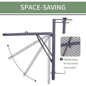 Table de balcon réglable en métal, pour balcon d'extérieur, gris