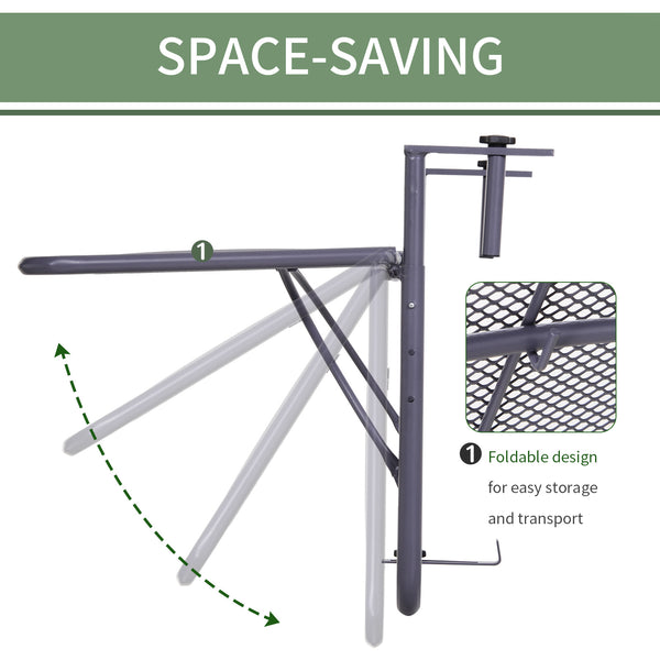 Table de balcon réglable en métal, pour balcon d'extérieur, gris