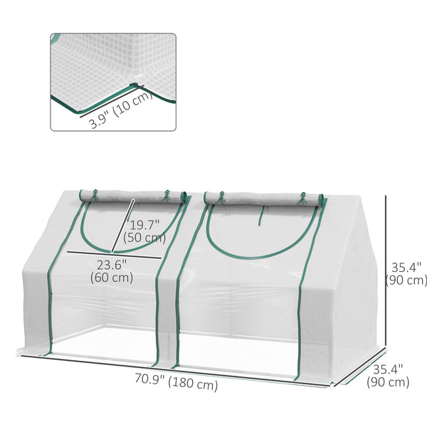 Mini serre portable avec 2 bâches en PE/plastique