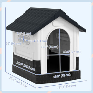 Outdoor kennel with windows and elevated base