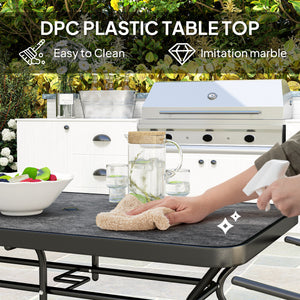 Table de jardin rectangulaire avec trou pour parasol