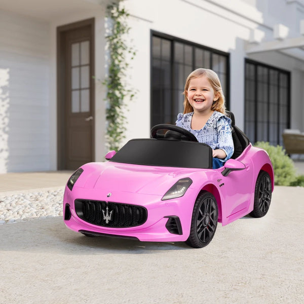 Voiture électrique pour enfants 12V Maserati Gran Turismo sous licence avec télécommande, rose
