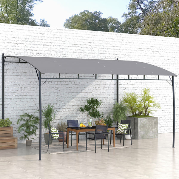 10 x 13 pergola with UV30+ protective fabric and steel frame, dark grey 