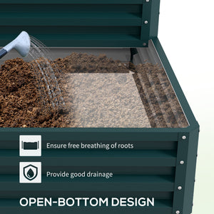 Jardinière surélevée galvanisée à 2 niveaux, verte