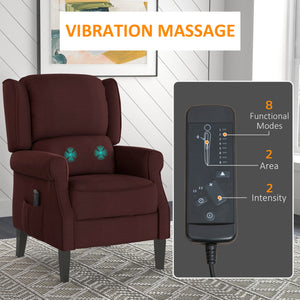 Fauteuil inclinable à dossier relevable de massage, marron
