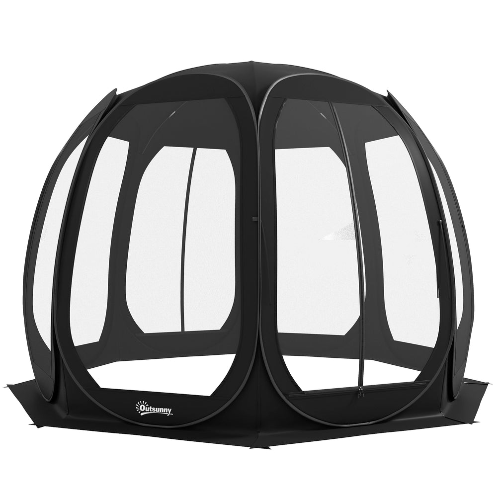 Tente moustiquaire pliable avec sac de transport et 2 portes, noire