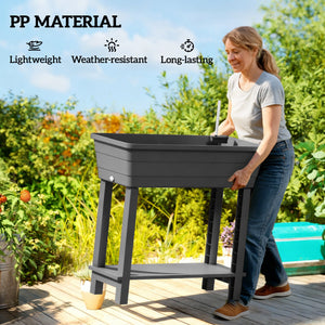 Jardinière surélevée à arrosage automatique avec couvercle transparent et ventilation