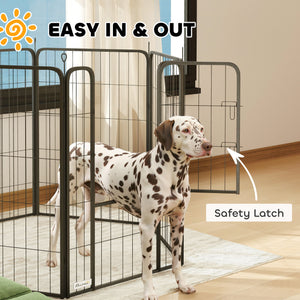 Heavy-Duty 6-Panel Dog Playpen with Door and Strap