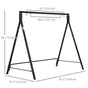 Metal Swing Stand Swing Frame, Hanging Chair Stand Only, 528 LBS Weight Capacity, for Backyard, Patio, Lawn, Black