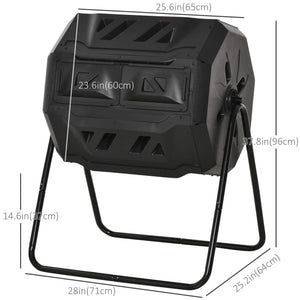Composteur rotatif 43 gallons (160 L), noir