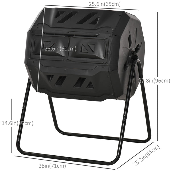 Composteur rotatif 43 gallons (160 L), noir
