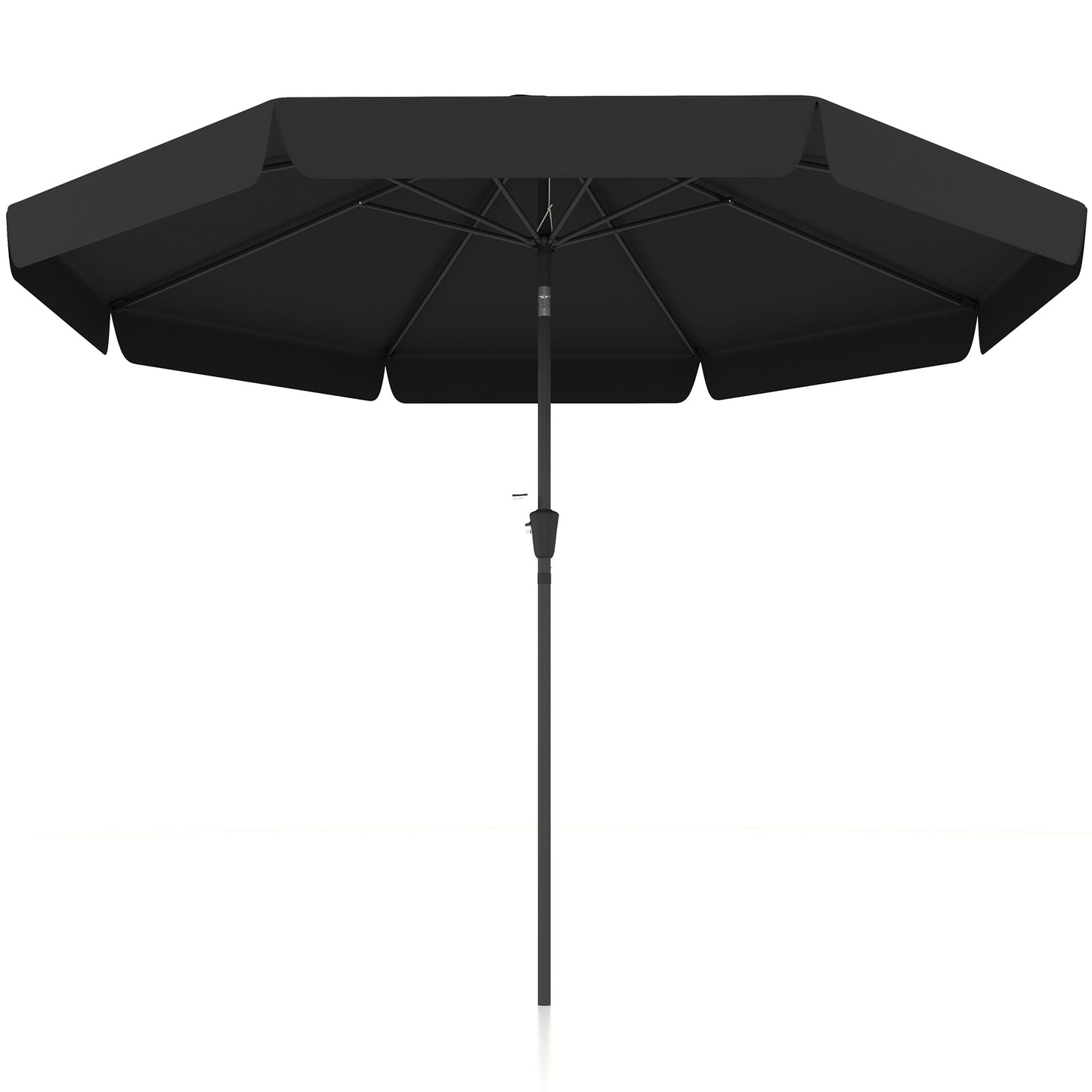 Parasol de table de 2,6 avec inclinaison et manivelle pour jardin, cour, terrasse, noir