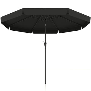 Parasol de table de 2,6 avec inclinaison et manivelle pour jardin, cour, terrasse, noir