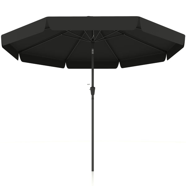 Parasol de table de 2,6 avec inclinaison et manivelle pour jardin, cour, terrasse, noir