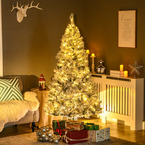 Sapin de Noël artificiel de 6 pieds pré-éclairé  avec lumière LED blanc chaud