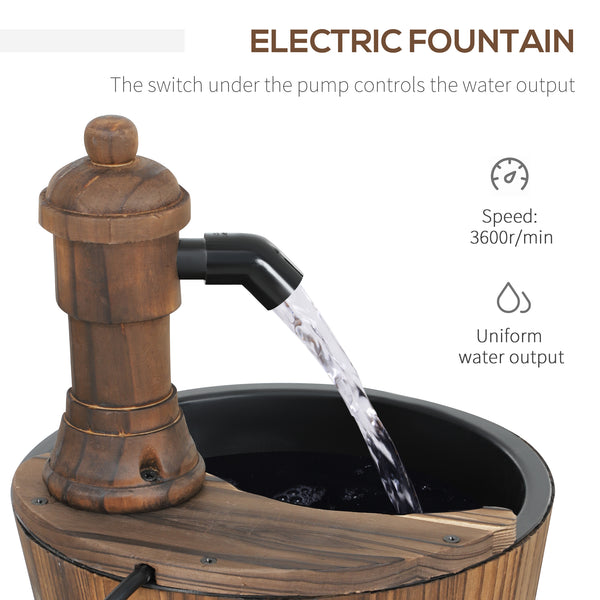 Fontaine de jardin avec pompe électrique pour porche, terrasse, cour, carbonisée