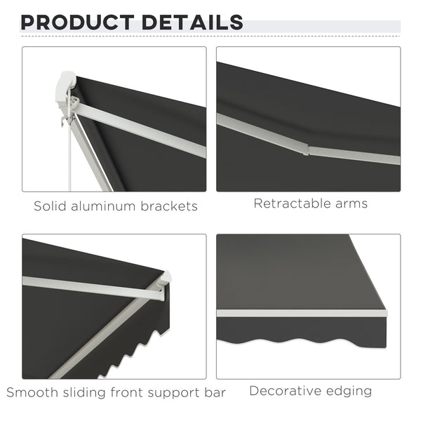 Store banne électrique rétractable de 9,8 x 11,8 pieds avec télécommande, gris