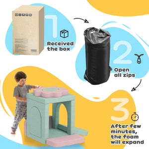 Jouets d'escalade 12 pièces avec piscine à balles (balles non incluses), vert