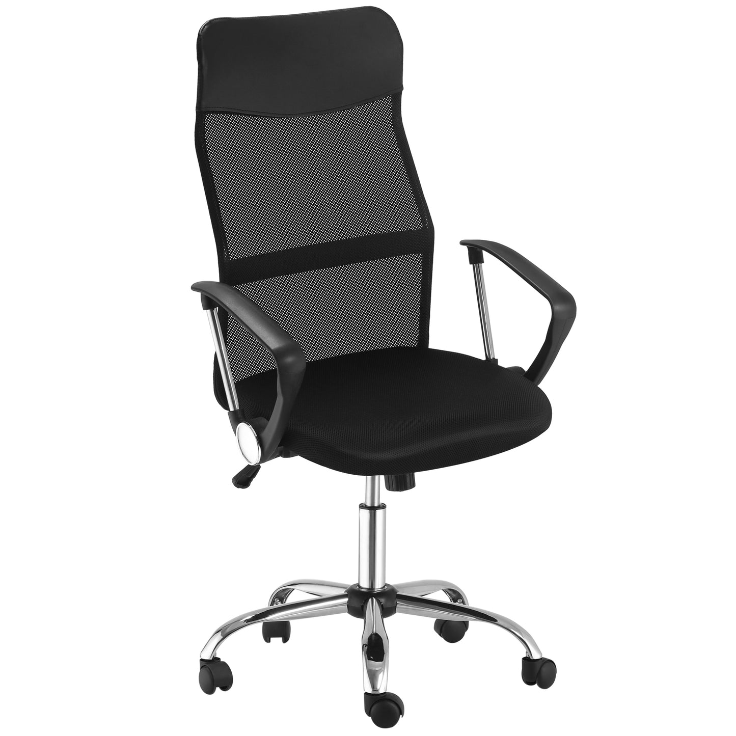 Mesh Office Chair, High Back, Swivel, Adjustable Height, Casters, Black