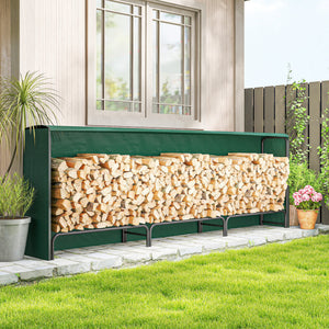 Support à bois de chauffage de 10 pi avec housse et capacité de 660 lb