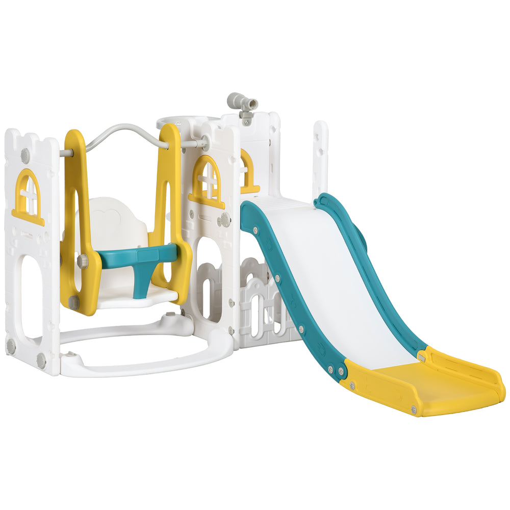 Ensemble de balançoire et toboggan 6 en 1 jaune