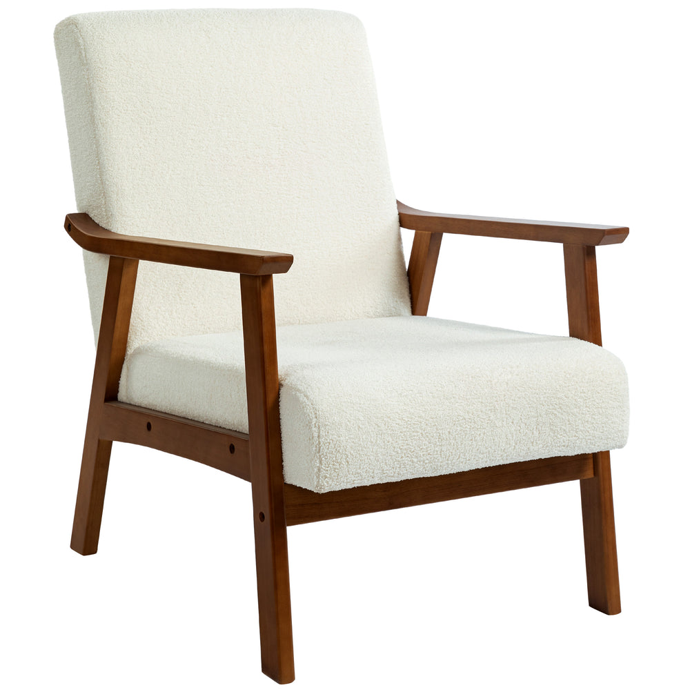 Fauteuil d'appoint avec assise large et rembourrage épais, blanc