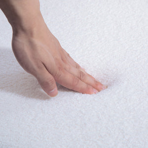 Set of 4 kitchen chairs with fleece upholstery, cream white