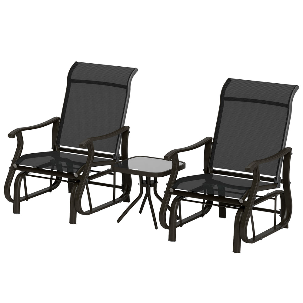 Ensemble de 3 chaises coulissantes et table à thé Bistro, noir