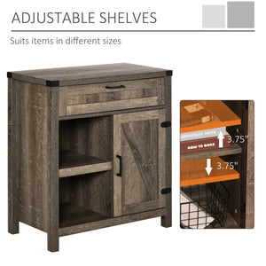 Buffe de rangement rustique de style ferme moderne, en chêne foncé