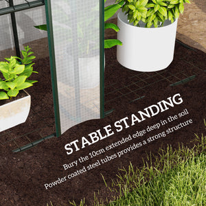 Lean-to greenhouse with 3 shelves, white