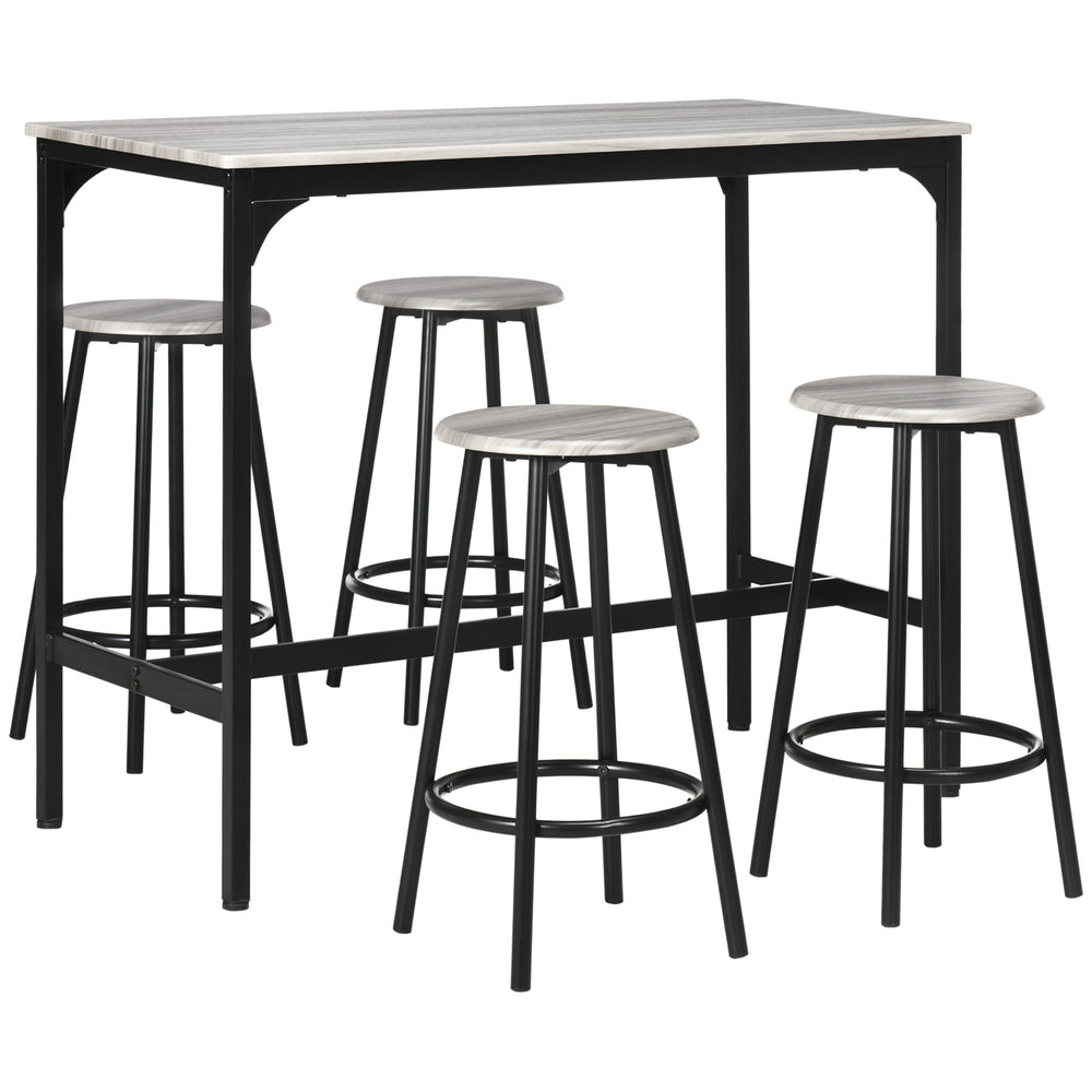Ensemble table de bar et chaises 5 pièces pour 4 personnes, table de pub et chaises