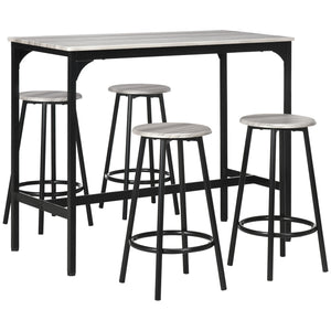 Ensemble table de bar et chaises 5 pièces pour 4 personnes, table de pub et chaises