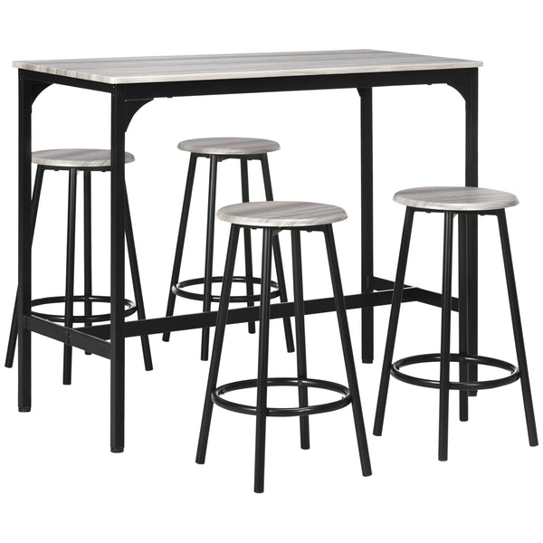 Ensemble table de bar et chaises 5 pièces pour 4 personnes, table de pub et chaises