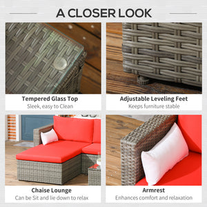 Modern 3-piece rattan sofa set