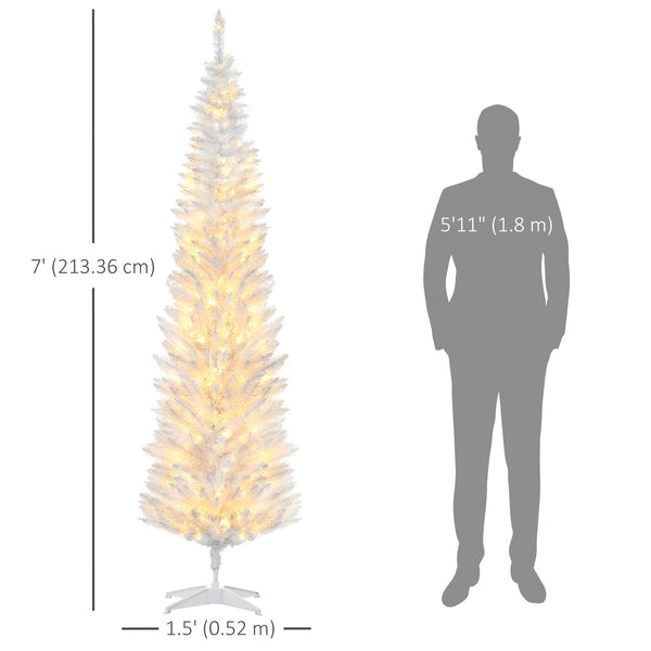 Sapin de Noël artificiel blanc pré-éclairé de 7 pieds