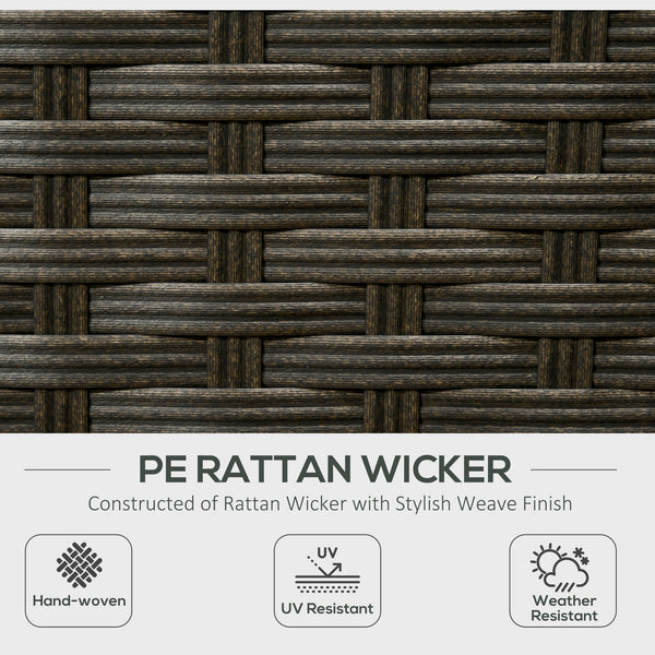 6 Pieces Outdoor Rattan Patio Furniture Set with Corner Sofa, Wood-Plastic Coffee Table, Light Grey
