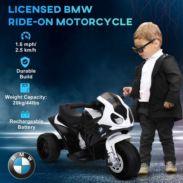 BMW 6 V Motorcycle, with headlight, music, 3 wheels - Black 