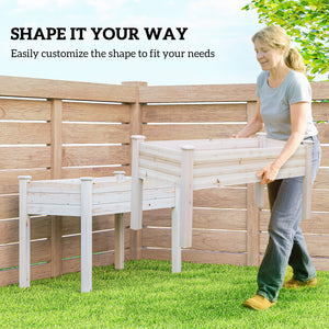 Potager surélevé en bois à 2 niveaux pour fleurs, légumes et herbes aromatiques