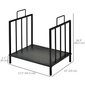 Porte-bûches en métal robuste de 44,5 cm avec poignées latérales