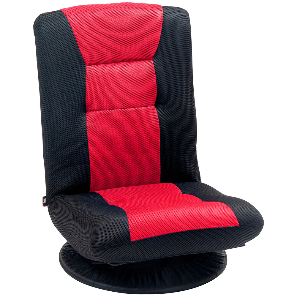 Chaise de sol pliante pivotante à 360 degrés, réglable sur 6 positions, rouge