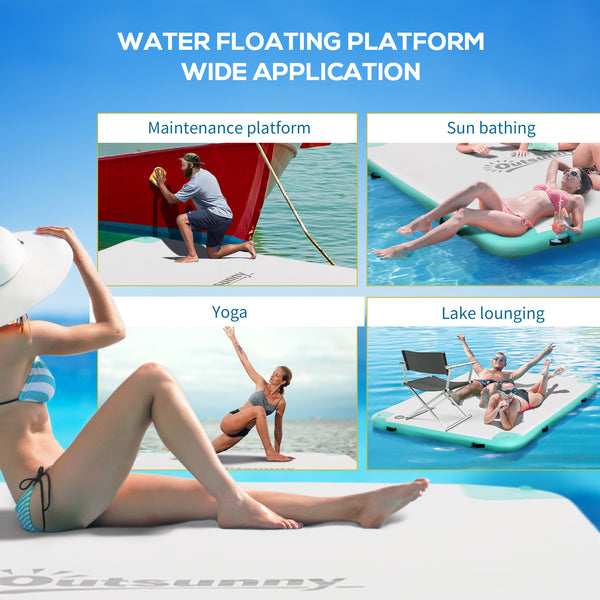 Quai flottant avec pompe à air et sac à dos