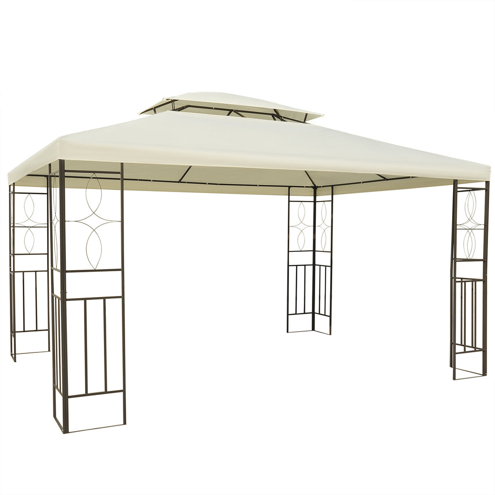 Gazebo 10 x 13 pieds avec toit ventilé, blanc crème