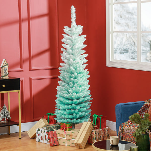 Sapin de Noël artificiel dégradé bleu de 5 pieds