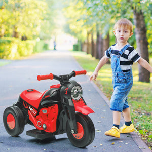 Moto électrique pour enfants, voiture à bulles 6 V avec phare LED, musique, pédale, pour 2 à 5 ans, noire et rouge