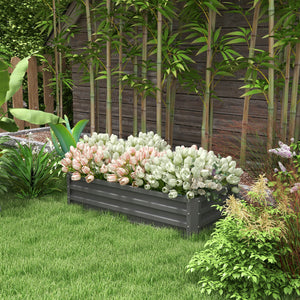 Galvanized raised planter, light grey